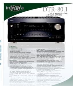 Integra DTR 80.1 Amplifier