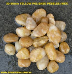 RED, TIGER STRIPPED & YELLOW GARDEN PEBBLES and STONES -- 20 KG