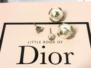 Stunning Christian Dior CD Large Small Pearls Tribale Earrings Bronze