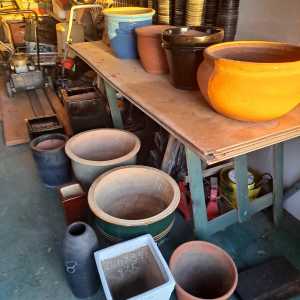 Glazed and terracotta pots from $20.00 each
