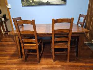 Wooden Dining Table Extendable up to 8 Seater with Chairs Set (all 8)