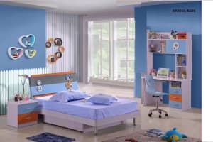 brand new kids bedroom set pink or blue, desk wardrobe storage