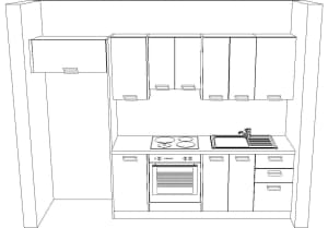 Polyurethane Gloss White Kitchen Cabinet Module No 24244