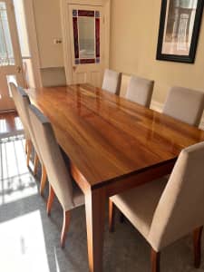 Solid  Blackwood Dining Table and 8 Chairs