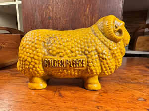 Vintage Style Golden Fleece Petrol Station Cast Iron Ram Money Box
