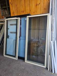 Aluminium Sliding Door 1450W x 2100H Black, Very Good Condition