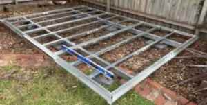 READY MADE STEEL BASE FRAME / SHED / DECKING AREA.