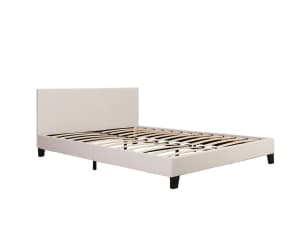 LIMITED STOCK!! Monica PU Leather Double Bed - White! BUY NOW!!