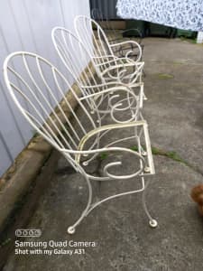 Wrought iron vintage patio chairs