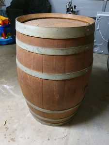 Wine Barrel with custom bench top (removable)