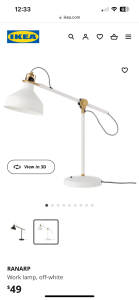 IKEA ranarp lamp works perfectly