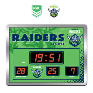 Nrl Digital Wall Clock Raiders or Roosters Mancave Home Decor