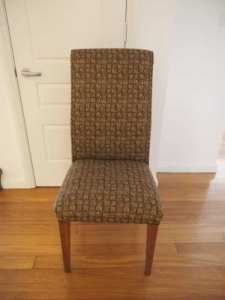 8 Modern Timber Padded Dining Chairs Set. Good Condition. Carlingford