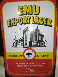 EMU EXPORT LAGER tin sign NEW