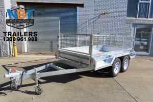 10x5 Galvanised Tandem Box Trailer With 600mm Cage ATM 3200 kg