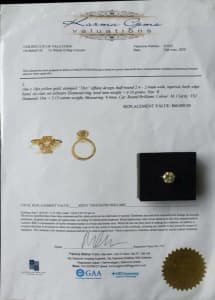 18ct Yellow Gold Tiffany design Diamond ring valued at $60,000.00