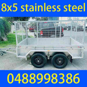 8x5 stainless steel tandem trailer box trailer with cage Aus Made