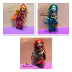 Monster High Fright-Mares Dolls Bay Tidechaser , Lyra and Flara $25 ea