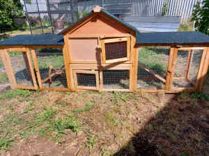 Small animal hutch, with wire floor 