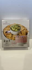 Cake Stand / Chip & Dip Bowl - 2 in 1 Dish - Brand New