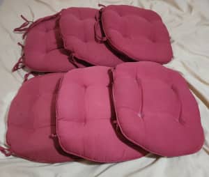 6 x Pillows Tie Chairs with Straps Cushion Seat Pads Mats Soft Dining