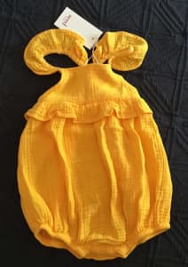 SEED BABY SIZE 0 YELLOW PLAYSUIT ROMPER NWT