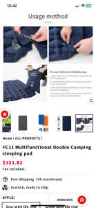 Inflatable double air mattress