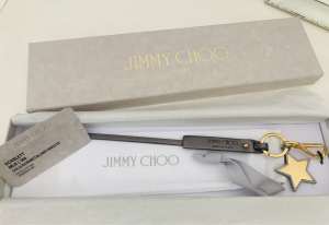 Designer Jimmy Choo leather / metal star keyring