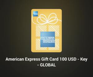 American Express Gift card $100 USD - GLOBAL KEY