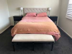 Complete set Hamptons bedroom suite includes queen size base, s