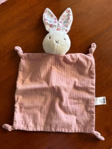 Pink Bub bunny rabbit baby comforter security blanket.