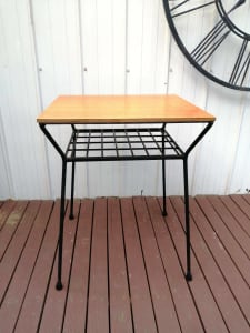 Small vintage iron table - good for plants, outdoor garden table