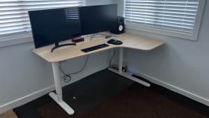 IKEA BEKANT oak corner desk - height electrically adjustable