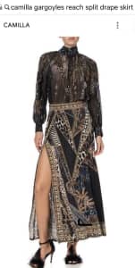 Camilla split drape maxi skirt - size 1 - RRP $549