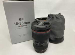 Canon EF 16-35mm f/4L IS USM lens original package with filter as new