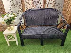 Beautiful Black Cane 2 Seater Love Seat. Freshly painted 🌺🌺.