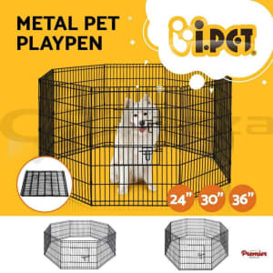 Pet 24 30 36 8 Panel Pet Dog Playpen Puppy Exercise Cage Fence Play