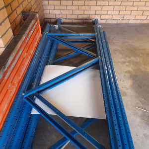 PALLET RACKING. USED. INDOORS. TWO BAYS.