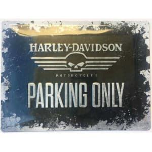 Harley Davidson Skull Parking Only Embossed Sign 30x40cm Licensed