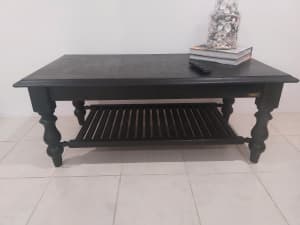 Upcycled black coffee table. 