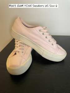 divided h&m pink platform sneaker shoes size 9.5