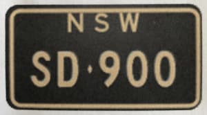 NSW Registration Plate - SD900