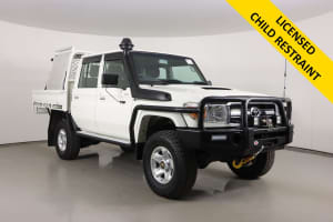 2014 Toyota Landcruiser VDJ79R MY12 Update GXL (4x4) White 5 Speed Manual Double Cab Chassis