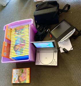 Portable DVD Player, accessories, 20 Dora the Explorer dvds
