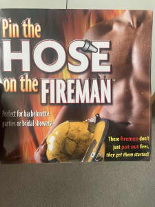 Pin the hose on the fireman party game
