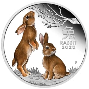 Lunar Series III 2023 Year ofthe Rabbit 1oz Silver Proof Coloured Coin