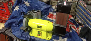Bench grinder with linishing attachment 8 200mm HD 900watt near new