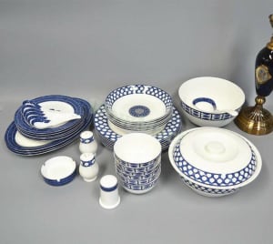 Wowmart Fine Bone China  Porcelain 41pcs  Bowl Plate Dinnerware Set C