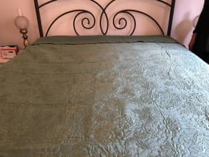 Pale Olive Green Bedspread Or Throw - Brand New