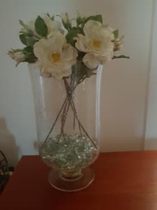 2 Large Hurricane Lamps for candles or flowers - 33 cm high